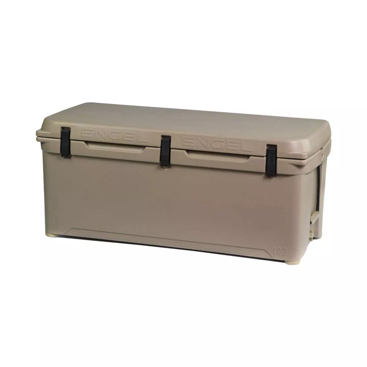 Engel 123 High Performance 108-Quart Portable Durable Rotomolded Airtight 130 Can Hard Cooler and Ice Box for Camping, Sports Events, & Fishing, Tan