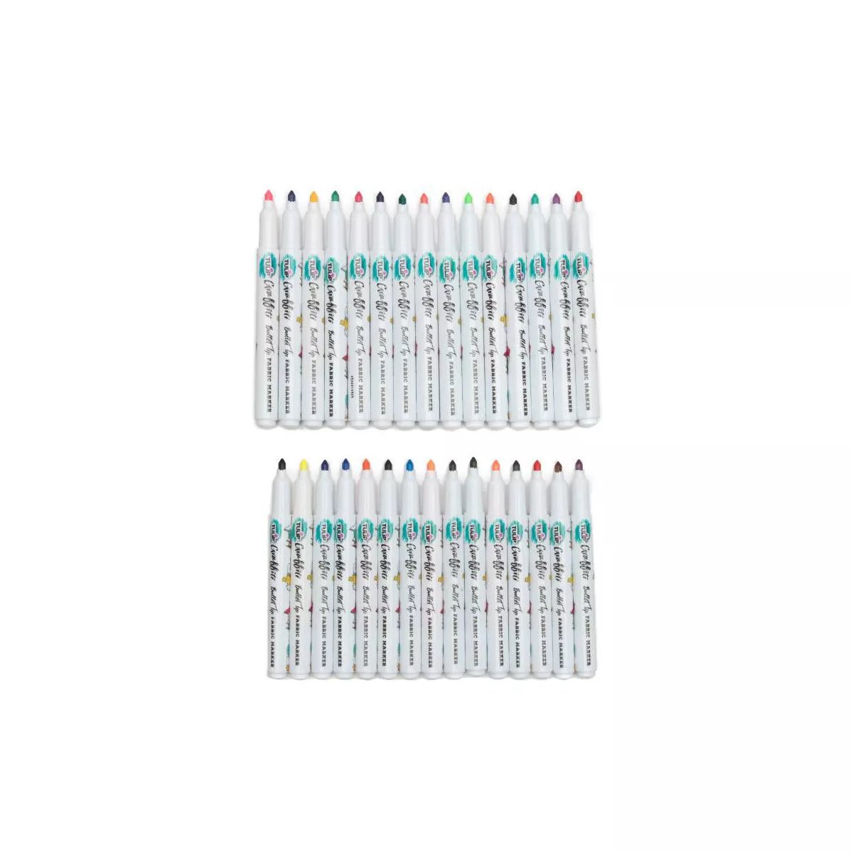Tulip 30ct Rainbow Graffiti Bullet Tip Fabric Markers