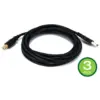 Monoprice USB Type-A to USB Type-B 2.0 Cable - 10 Feet - Black (3 Pack) 28/24AWG, Gold Plated Connectors, For Printers, Scanners, and other