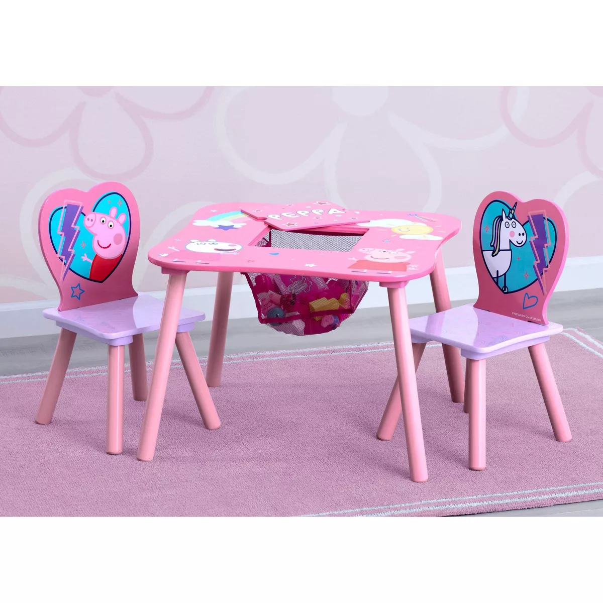 Peppa Pig Table and Chair Set with Storage - Delta Children