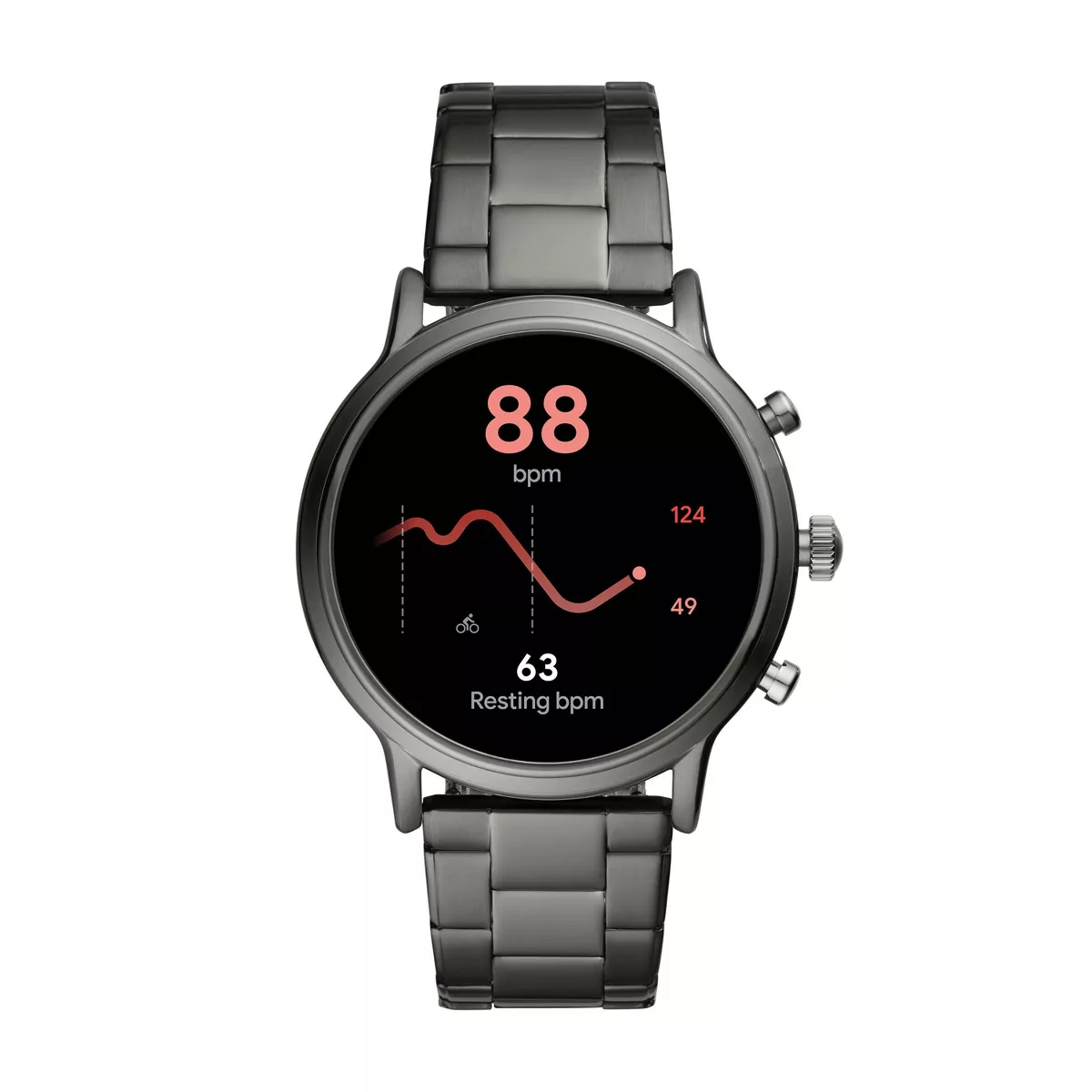 Fossil Gen 5 Smartwatch Carlyle HR 44mm - Smoke Stainless Steel