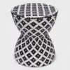 Wicker Hourglass End Table White/Black - Opalhouse™