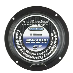 Audiopipe APMB-6SB 6 Inch 250 Watt MAX, 125 RMS, 8 Ohm Low/Mid Frequency Midrange Driver, Car Stereo Loudspeaker with KSV Voice Coil