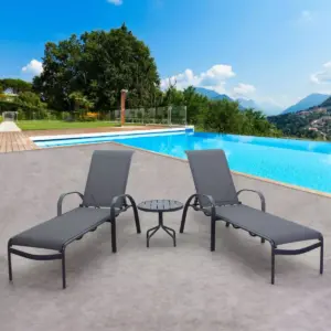 Santa Fe 3pc Chaise Lounge Set - Silver - Courtyard Casual