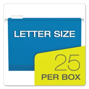 Pendaflex Reinforced Hanging Folders 1/5 Tab Letter Blue 25/Box 415215BLU