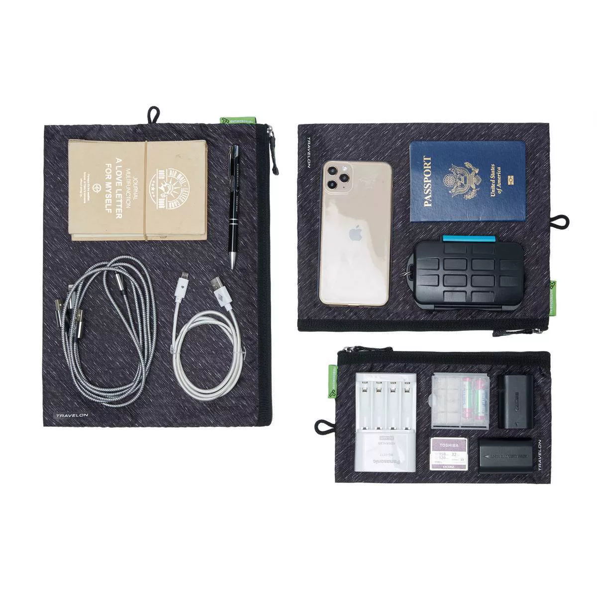 Travelon Antimicrobial Clean Set of 3 Pouches