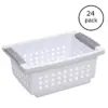 Sterilite Small White Stacking Basket with Titanium Accents (24 Pack) 16608006