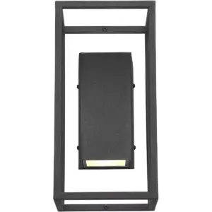Possini Euro Design Modern Outdoor Wall Light Fixture LED Textured Black Box 14
