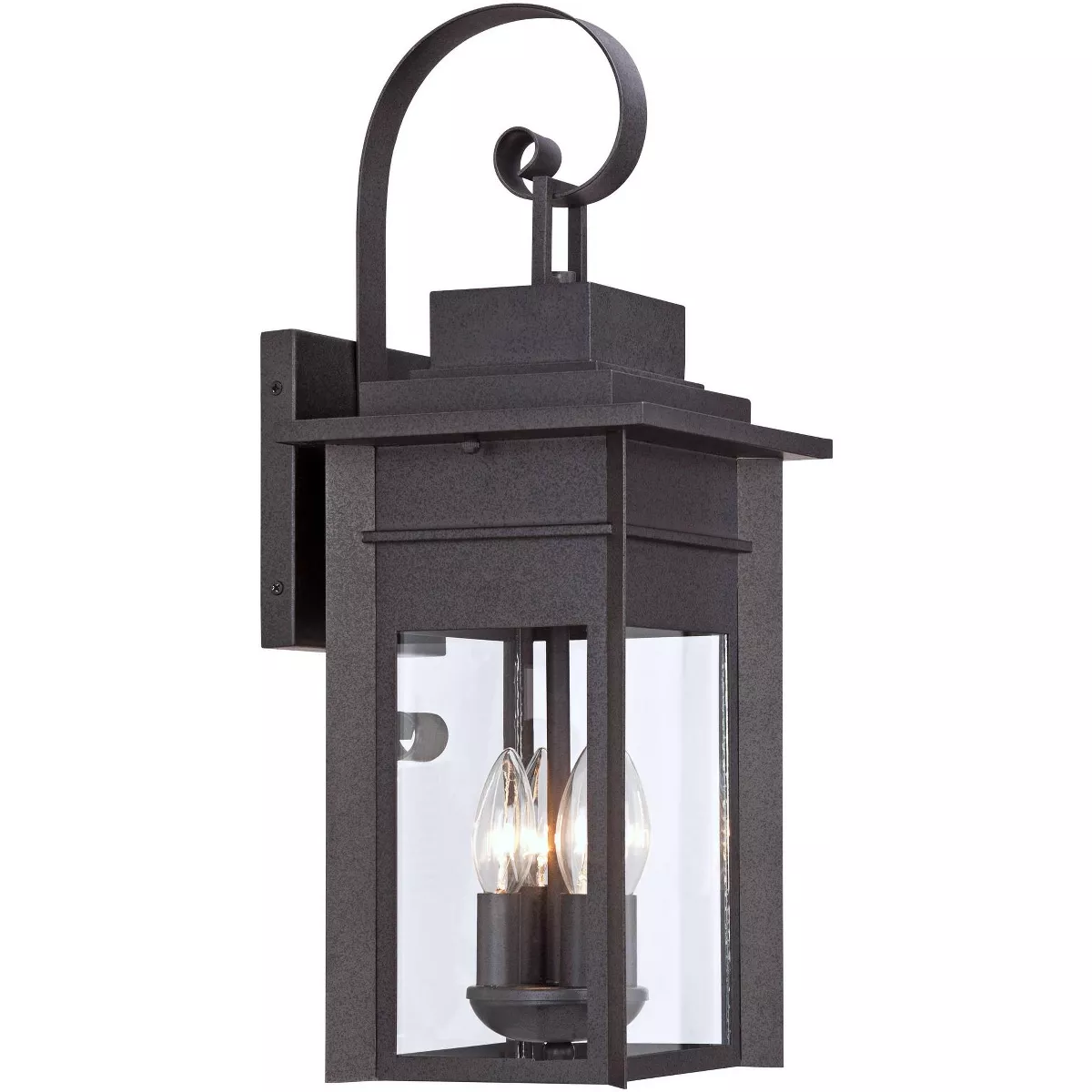 Franklin Iron Works Traditional Outdoor Wall Light Fixture Black Specked Gray Carriage 21