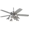 52" Casa Vieja Retro Ceiling Fan with Light Kit LED Dimmable Remote Brushed Nickel Silver 5-Light for Living Room Kitchen Bedroom