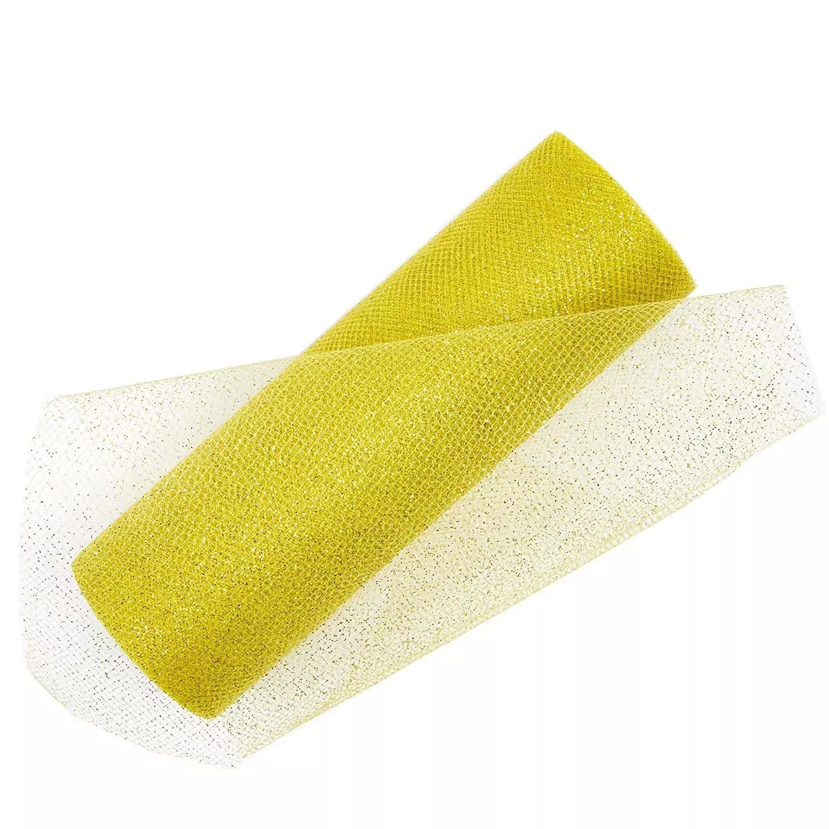 Bright Creations 6 Pack Gold Glitter Tulle Fabric Rolls for Arts and Crafts (6 in x 10 Yards)