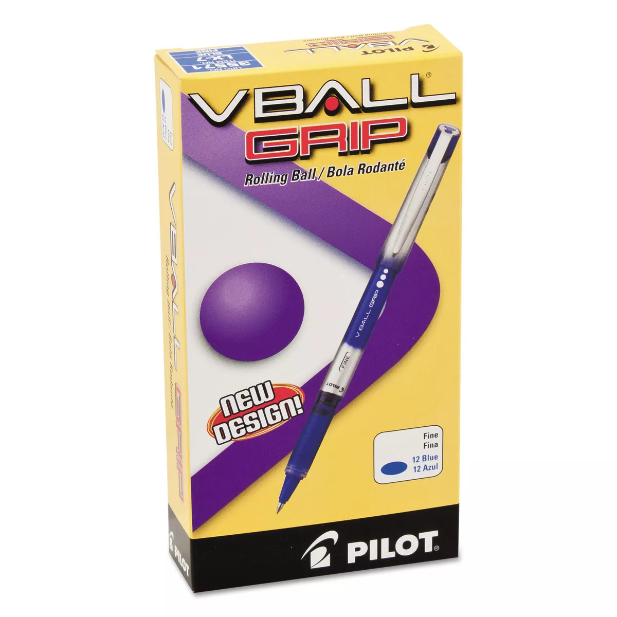 Pilot VBall Grip Liquid Ink Roller Ball Stick Pen Blue Ink .7mm Dozen 35571