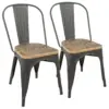 Set of 2 Oregon Industrial Farmhouse Stackable Dining Chair Brown - LumiSource