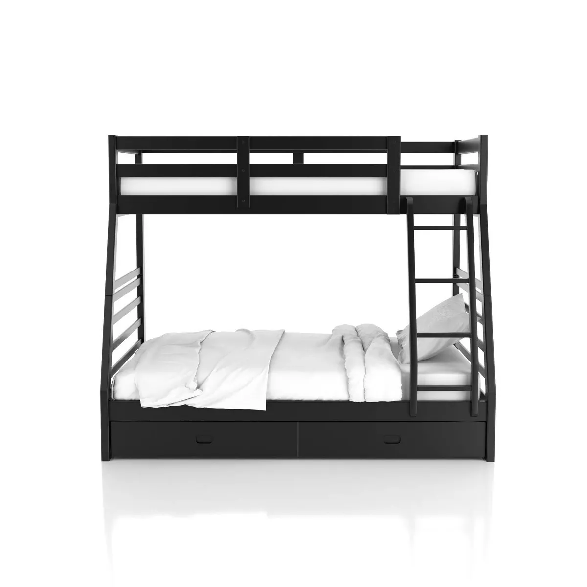 Twin Over Full Kids' Emma Bunk Bed Black - ioHOMES