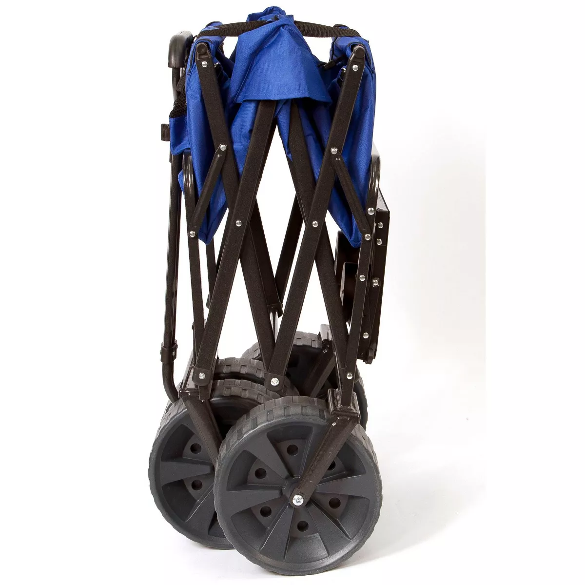 Mac Sports Heavy Duty Steel Frame Collapsible Folding 150-Lb Capacity Outdoor Beach Garden Utility Wagon Cart with 4 All Terrain Wheels & Table, Blue