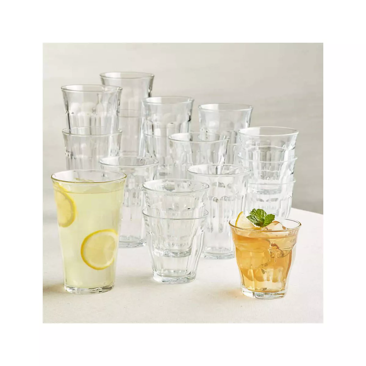 Duralex 17.625oz Picardie Glasses - 18 Piece Set
