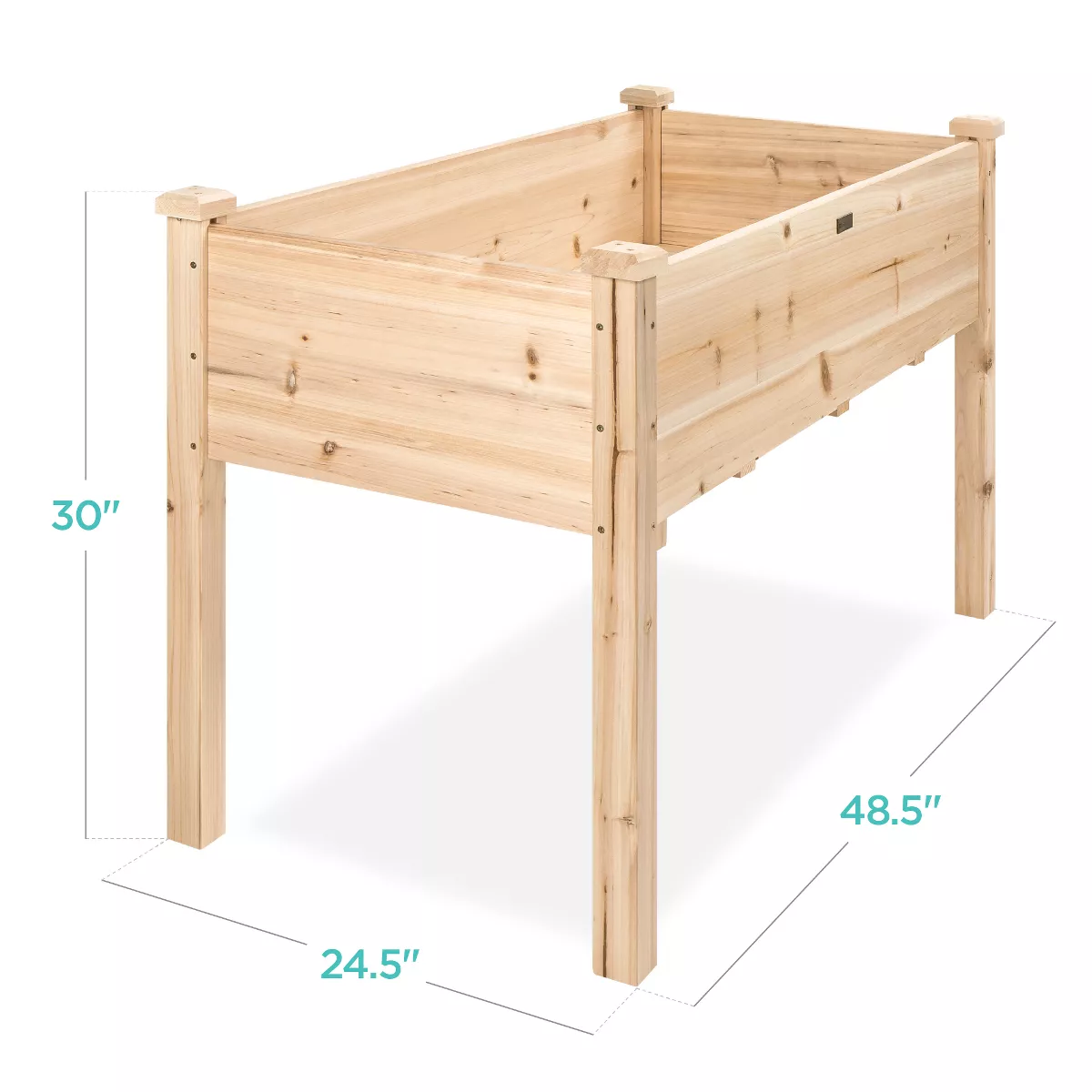 Best Choice Products 48x24x30in Raised Garden Bed, Elevated Wood Planter Box Stand for Backyard, Patio w/ Bed Liner