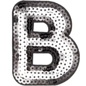 Iron On Alphabet Sequin Letter Patches A -Z and Heart (27 Piece)