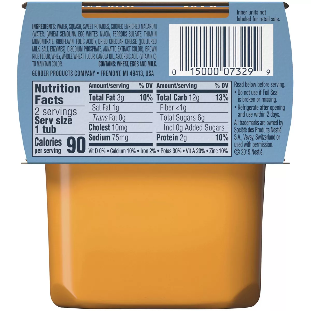 Gerber Sitter 2nd Foods Mac and Cheese with Vegetables Baby Meals - 2ct/4oz Each