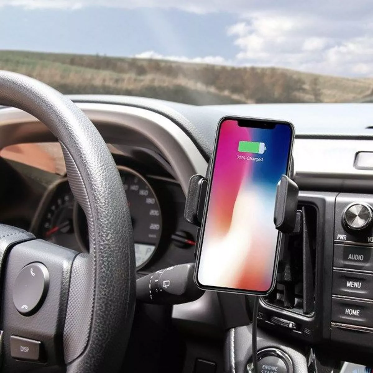 Robotic Fast Wireless Charge Phone Mount with Air Vent Clip