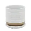 4.5" Ceramic Planter with Saucer White - Sagebrook Home