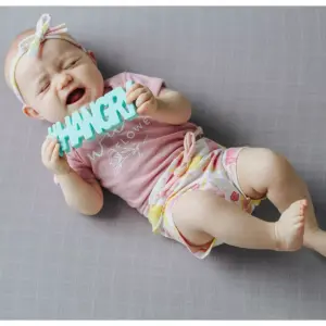 Hudson & Heart Company #Hangry Teetheword Baby Teether - Mint 2.7oz