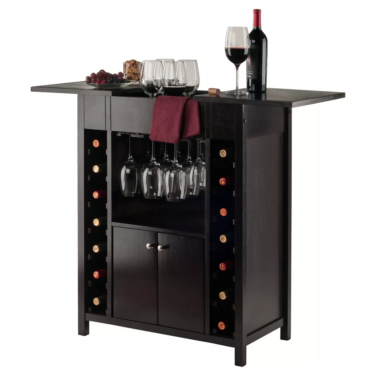 Yukon Wine Cabinet Wood/Espresso - Winsome