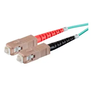 Monoprice OM4 Fiber Optic Cable - 15m (Meter) - SC/UPC-SC/UPC, Multi Mode, Duplex, 50/125 Type, 2.0mm, PVC