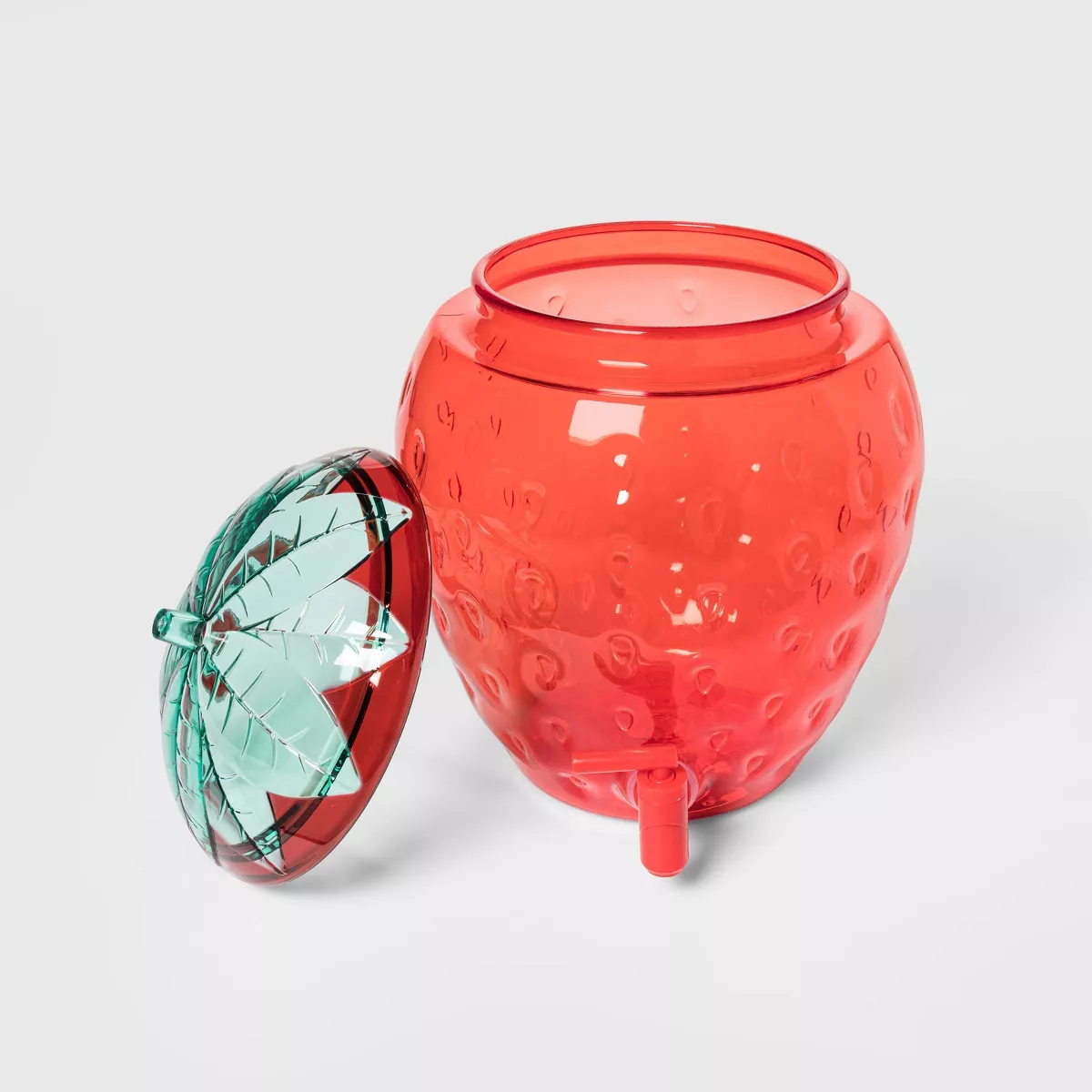 2.1gal Plastic Strawberry Beverage Dispenser Red - Sun Squad™