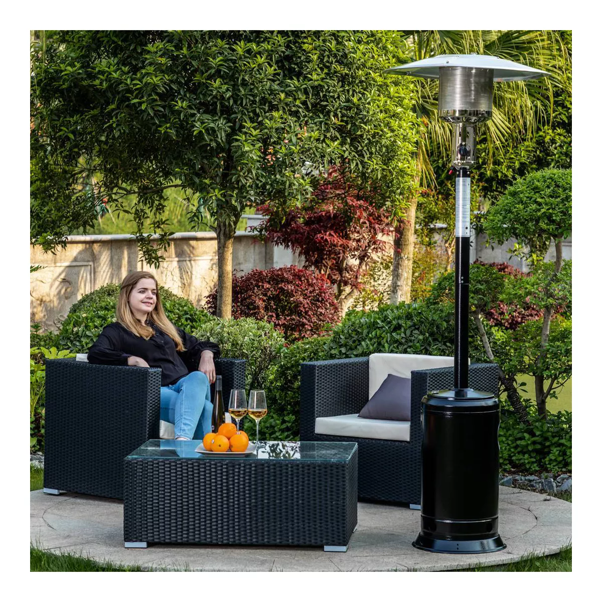 Portable Outdoor Propane Patio Heater Hammered Black - Legacy Heating