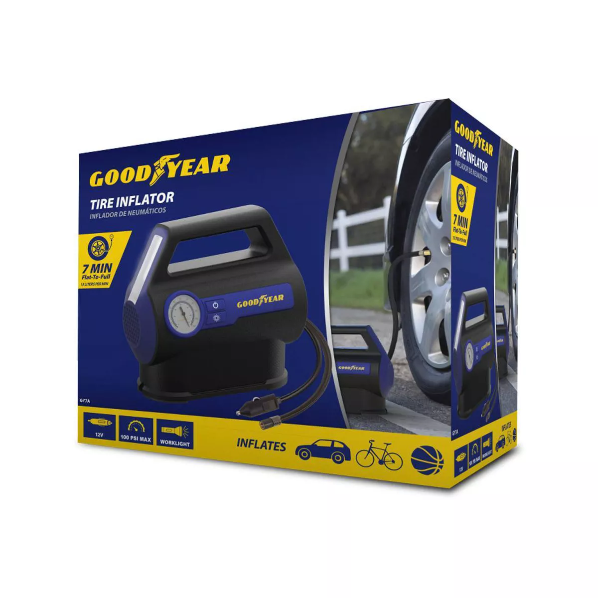 Goodyear Dual Flow 7min Flat to Full Tire Inflator and Air Compressor