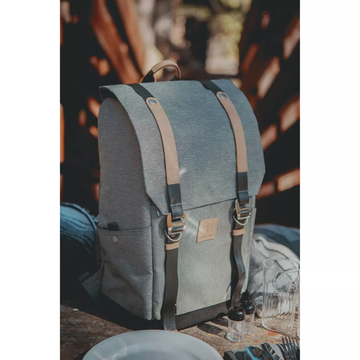 Picnic Time PT-Frontier Picnic Backpack - Heathered Gray