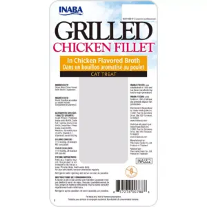 Inaba Churu Grain Free Grilled Chicken Fillet in Chicken Flavored Broth Wet Cat Food Treat Cat Treats - 0.9oz/8ct Pack