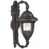 John Timberland Traditional Outdoor Wall Light Fixture Bronze Double Arm 21 1/2" Clear Seedy Glass for Exterior House Porch Patio