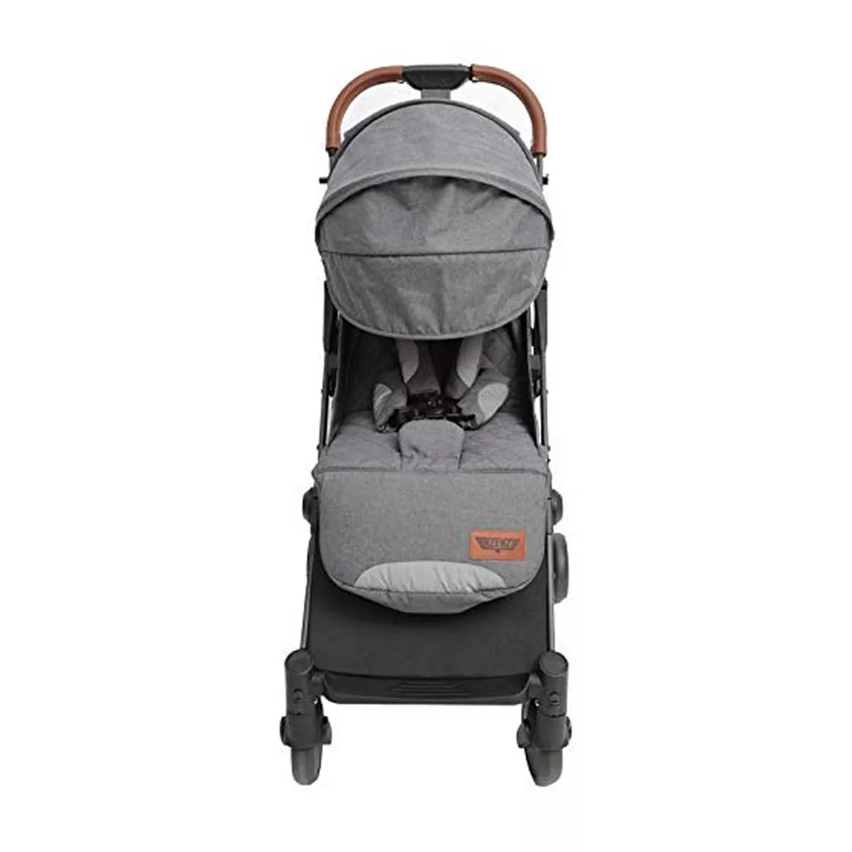 Keenz Air Plus Lightweight Compact 2 in 1 Pet and Baby Stroller Travel System with 55 Pound Capacity, Reclining Seat, Canopy, and Storage Basket, Gray