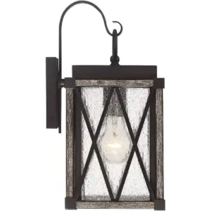 Possini Euro Design Rustic Outdoor Wall Light Fixture Bronze Wood 13 1/2