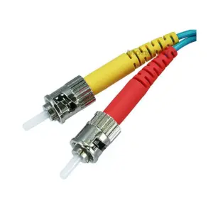 Monoprice Fiber Optic Cable - 3 Meter - Aqua | LC to ST, OM3, 50/125 Type, Multi Mode, 10Gb, Duplex