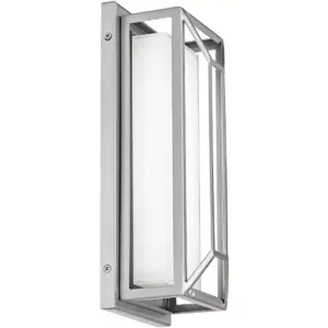 Possini Euro Design Modern Outdoor Wall Light Fixture LED Matte Nickel Geometric 12