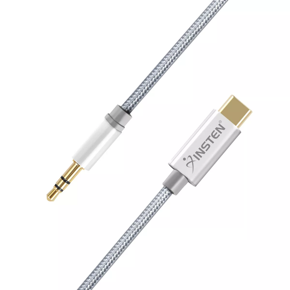 INSTEN USB C to 3.5mm Audio Aux Jack Cable, fits with Type C phone to 3.5mm. iPad Pro, Google Pixel 2/3/4 XL, OnePlus, Galaxy Note, 3.3ft, White