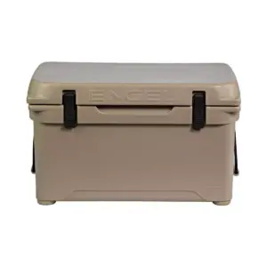 Engel High Performance 35-Quart Portable Seamless Rotomolded Airtight 36 Can Hard Cooler and Ice Box for Camping, Sports Events, and Fishing, Tan