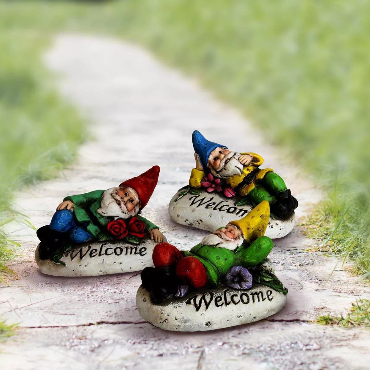 Resin Welcome Gnome Garden Stones - Exhart
