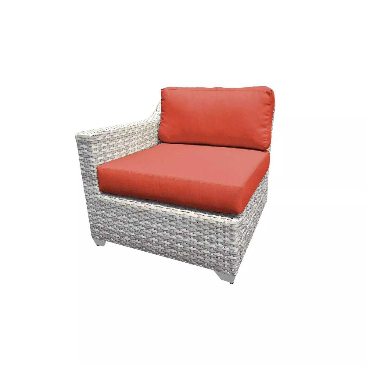 Fairmont 6pc Patio Sectional Seating Set with Cushions - Tangerine - TK Classics
