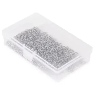 Okuna Outpost 500 Pack Vinyl Coated Screw Eye Hooks, Cup Hook, Silver, 0.21