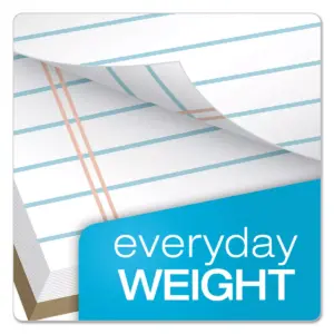TOPS Docket Ruled Perforated Pads 8 1/2 x 11 3/4 White 50 Sheets Dozen 63410
