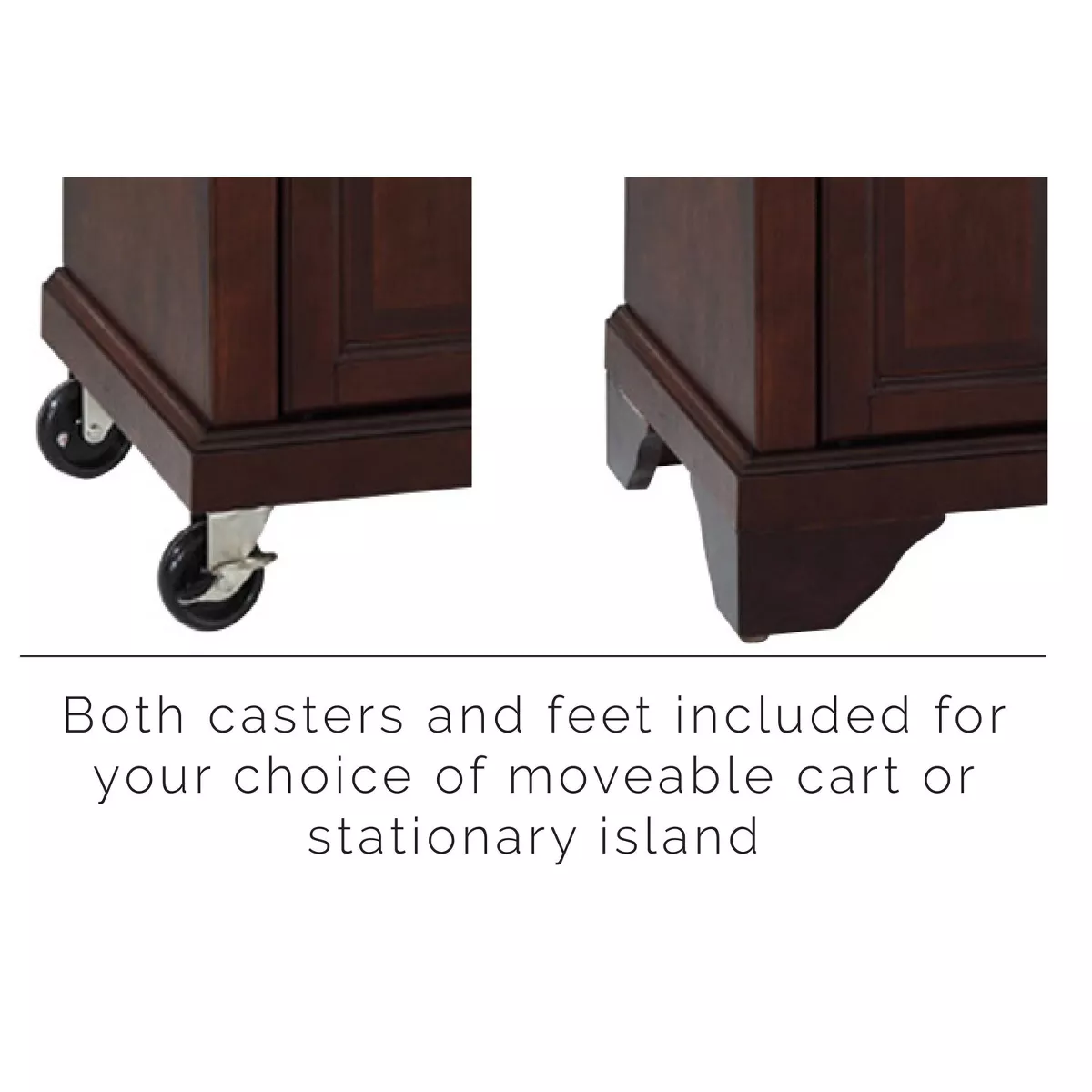 Lafayette Wood Top Full Size Kitchen Island/Cart Mahogany - Crosley