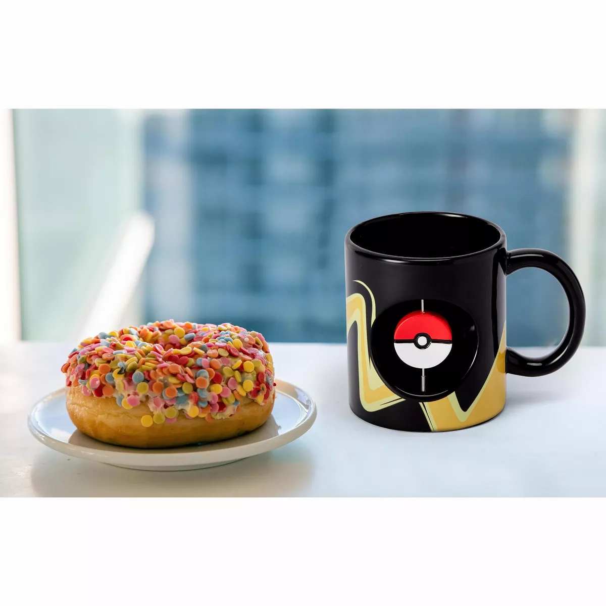 Just Funky Pokemon Pikachu & Pokeball Spinner Ceramic Mug - 16.9-Ounces Black