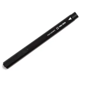 TRU RED Pen Permanent Markers, Fine Tip, Blk, Dozen TR54533