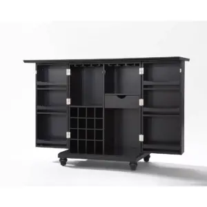 Cambridge Expandable Bar Cabinet Black - Crosley