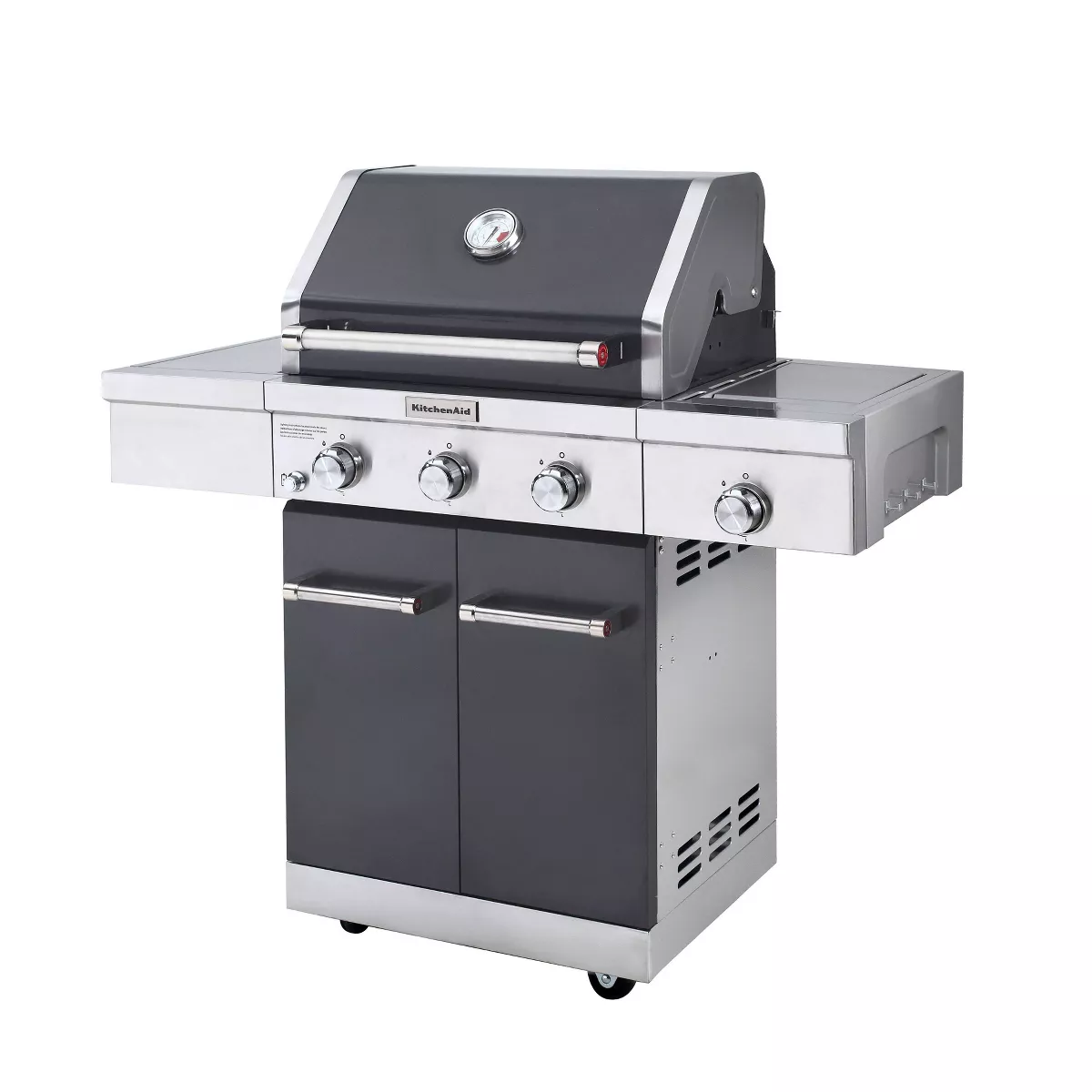 KitchenAid 3 Burner with Searing Side Burner 720-0953ACCO Gas Grill with Grill Cover - Black