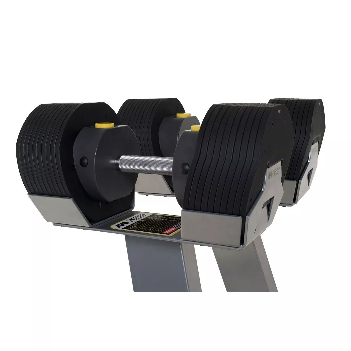 MX Select MX-55 Pro Style Adjustable Dumbbell Set w/ 10 to 55 Pound Range, Black